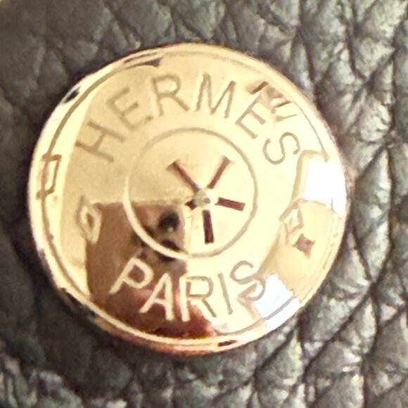 Authentic HERMES Paris Videpoches Togo Made in FRANCE Unisex Blue Crossbody Bag - Picture 4 of 12